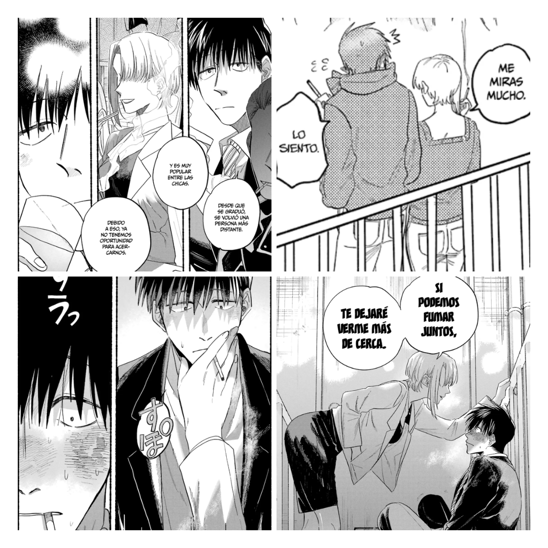 Antes de Yamada, Sasaki ya había vivido una relación importante. Durante su juventud estuvo con Tono-senpai, quien no solo logró hacerle entender que estaba enamorado, sino que también fue quien lo acercó al cigarrillo. Un detalle del pasado que, años después, terminaría conectándolo con Tayama.