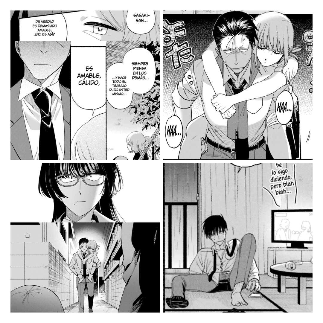 Sasaki suele pensar primero en los demás y dejar sus propios problemas en segundo plano. Muchas veces prefiere cargar él con una situación antes que incomodar a otra persona. Esa forma de ser lo vuelve alguien muy considerado, pero también hace que termine soportando más de lo que debería.
