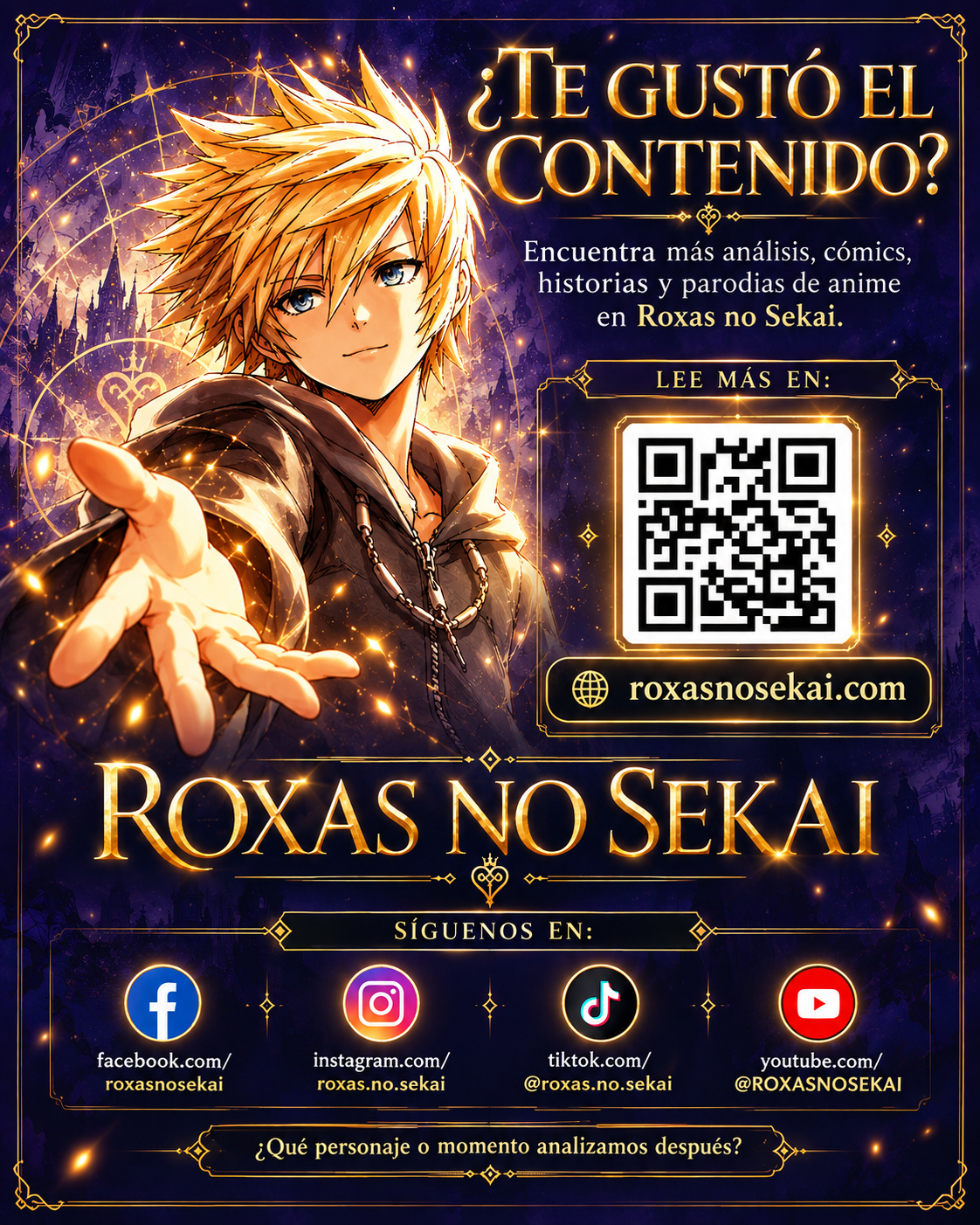¿Te gustó este análisis? Encuentra más artículos, cómics, historias y parodias de anime en Roxas no Sekai. También puedes seguirnos en nuestras redes y visitar roxasnosekai.com para descubrir más contenido.